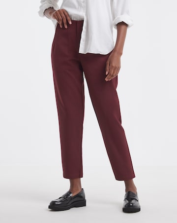 Burgundy Stretch Twill Tapered Trousers
