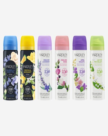 Yardley Set of 5 Body Sprays 6TH SPRAY FREE
