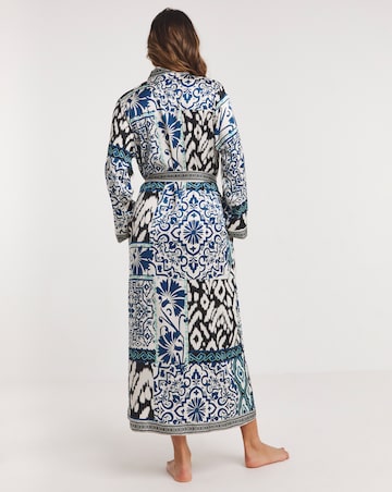 Stretch Satin Kimono Tie Gown