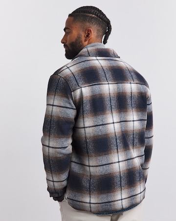 Faux Wool Check Zip Detail Shacket