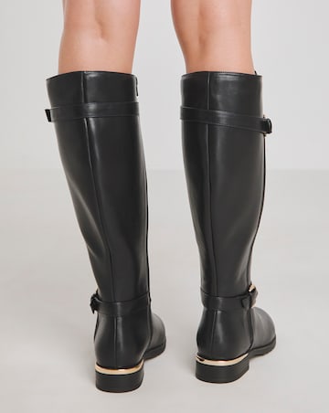 Heavenly Soles Cameron Knee High Boots - Extra Wide Fit (EEE) & Super Curvy Calf