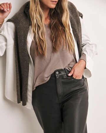 Anthology Black Leather Straight Leg Trouser