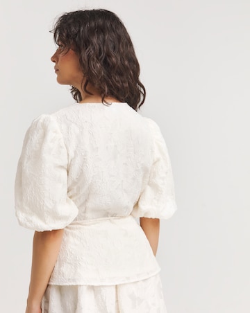 Joanna Hope Textured Wrap Blouse