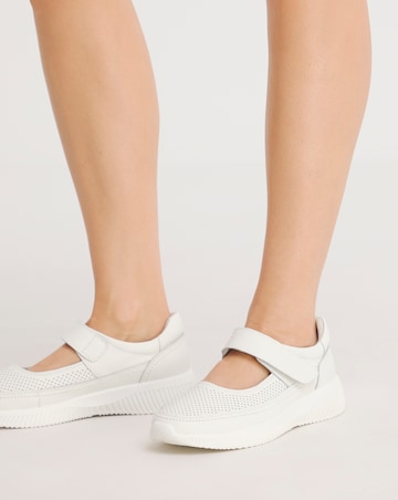 Rochelle Leather Bar Trainers Extra Wide EEE Fit