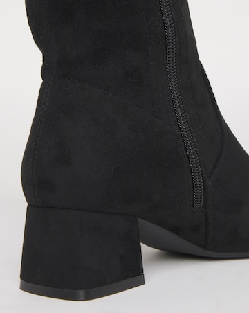 Claudia Low Block Heel Knee High Boots - Wide Fit (E) & Standard/Curvy Calf