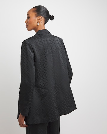 Satin Jacquard Double Breasted Blazer