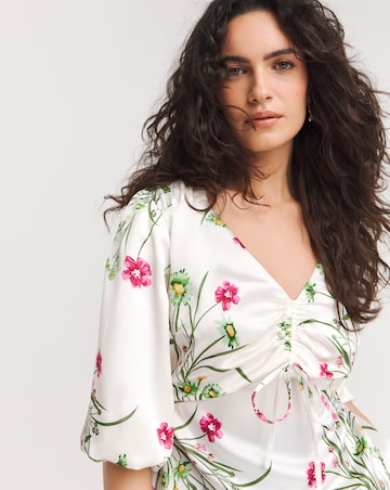 Joanna Hope Ruched Front Blouse