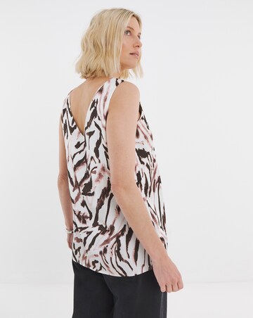 Printed Satin V Neck Vest