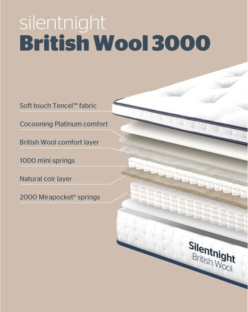 Silentnight British Wool 3000 Box Top Pocket Mattress - Medium