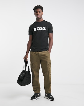 BOSS Short Sleeve Black Large Logo T-Shirt