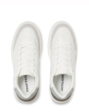 Jack & Jones Aspire Court PU Trainer - White Multi