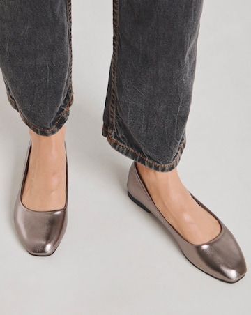 Clarice Square Toe Ballerina Shoes - Extra Wide Fit (EEE)
