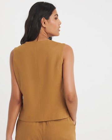 Linen Button Front Waistcoat