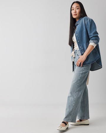Mid Blue Oversized Denim Shacket