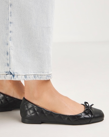 Paris Quilted Toe Cap Ballerina - Wide Fit (E)