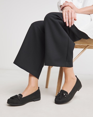 Simply Be Tampa Low Cut Tassel Loafers Wide E Fit