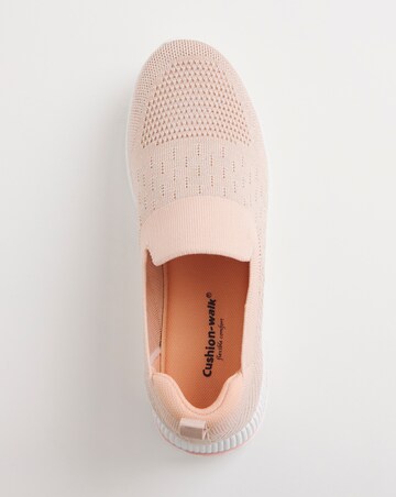 Cushion Walk Glitter Pink Slip On Trainers- Extra Wide Fit (EEE)