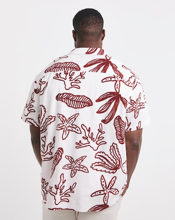 Jack & Jones Luke Textured Pattern Shirt - White/Red