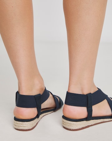 Dia Elasticated Low Wedge Espadrilles - Ultra Wide Fit (EEEEE)