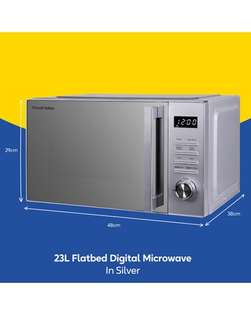 Russell Hobbs 23 Litre Silver Flatbed Digital Microwave