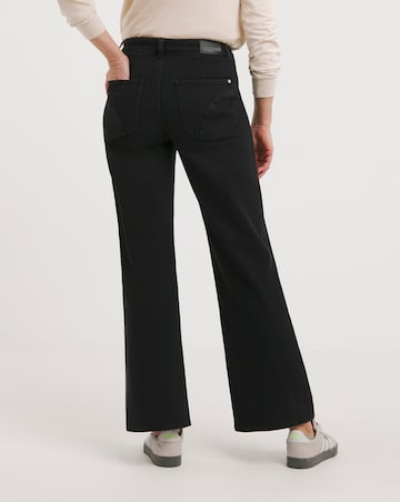 Washed Black Wide Leg Jeans