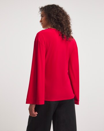 Flared Sleeve Wrap Top
