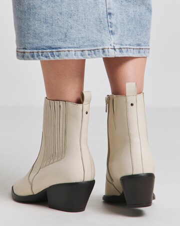 Katya Leather Pointed Chelsea Western Ankle Boots - Extra Wide Fit (EEE)