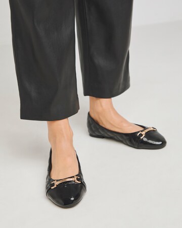 Indiyaya Toe Cap Snaffle Ballerina Shoes - Extra Wide Fit (EEE)