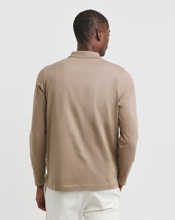 Jersey Zip Neck Polo- Biscuit