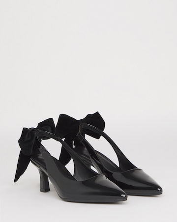 Petal Oversized Bow Slingback Heel Shoes - Wide Fit (E)