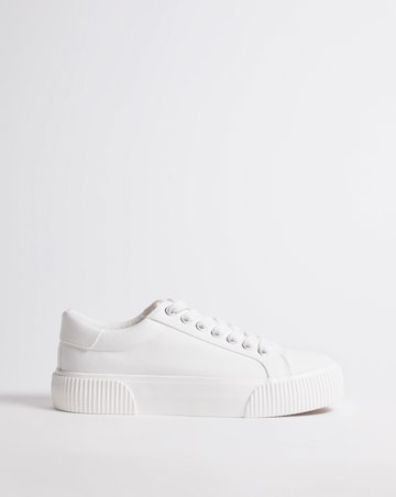 Sicilly Canvas Trainers Chunky Ribbed Sole - Extra Wide Fit (EEE)
