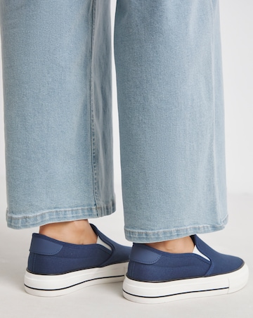 Cali Slip On Canvas Trainer - Wide Fit (E)