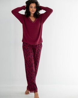 Pour Moi Rib Lace Trim V Neck Lounge Pyjama Set