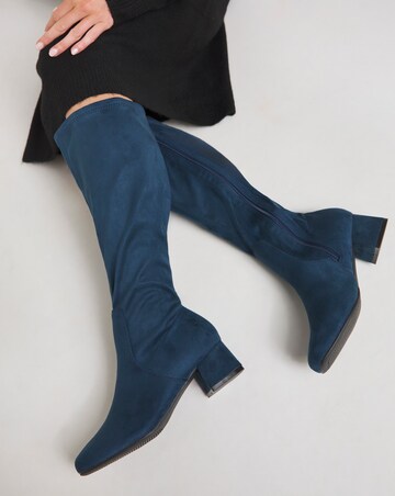 Demi Knee Kigh Heeled Boot - Wide Fit (E) & Super Curvy/Curvy Plus Calf