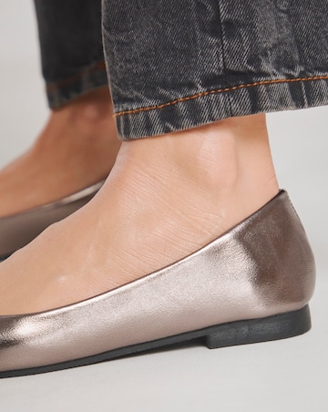 Clarice Square Toe Ballerina Shoes - Extra Wide Fit (EEE)