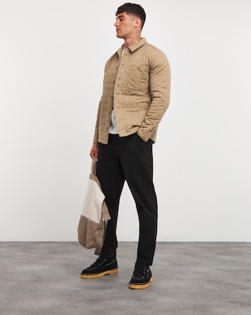 Tan Cotton Quilted Shacket