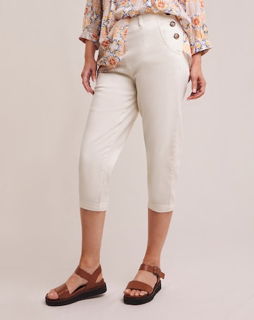 Julipa Button Side Crop Stretch Trouser