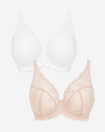 Pretty Secrets (2 Pack) New Ella Full Cup Wired Bras (C-J) Blush/White