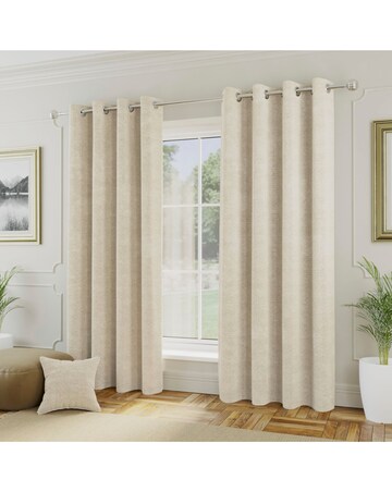 Royal Luxury Boucle Lined Eyelet Curtains