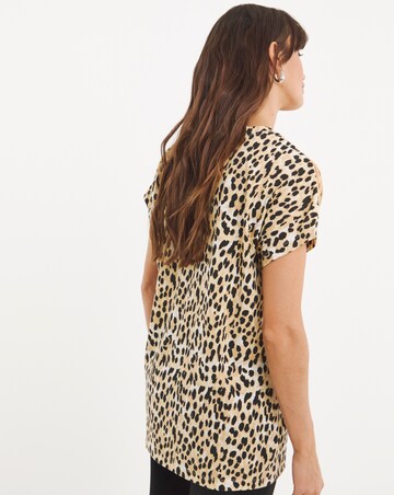 Leopard Longline Trim Top