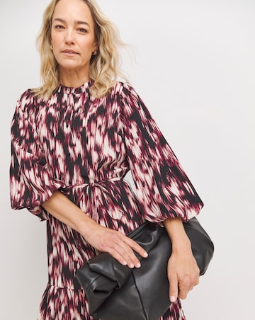 Puff Sleeve Button Through Dress