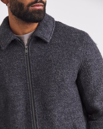 Wool Boucle Relaxed Varsity Jacket