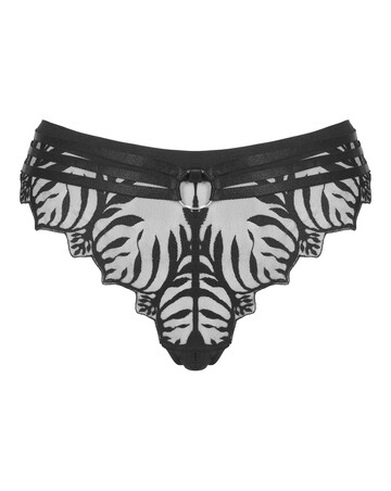 Figleaves Curve Tease Embroidery Brazilian Brief - Black
