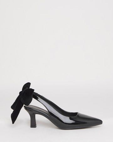 Petal Oversized Bow Slingback Heel Shoes - Wide Fit (E)