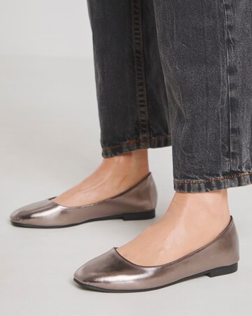 Clarice Square Toe Ballerina Shoes - Extra Wide Fit (EEE)