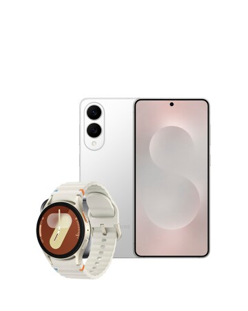Samsung Galaxy S25 Edge 256GB Silver & Samsung Galaxy Watch7 40mm Cream Bundle