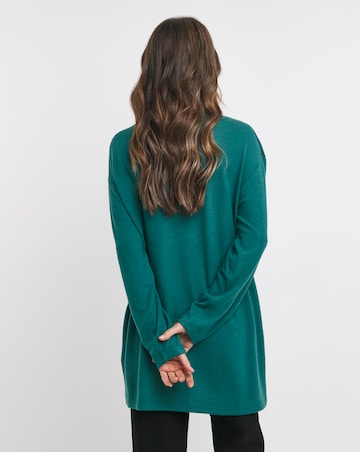 Pine Green Soft Touch V-Neck Longline Top