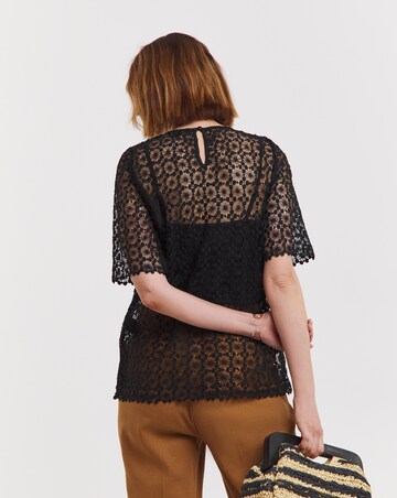 Short Sleeve Lace Top With Cami