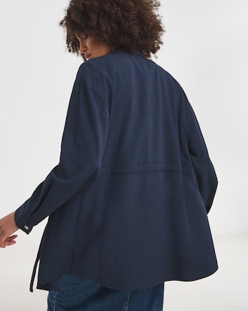 Deep Navy Tie Waist Overshirt