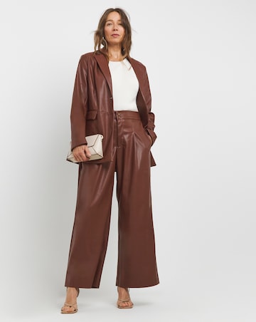 Faux Leather Wide Leg Trouser